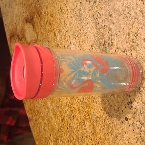 David's Tea Iced Press Travel Mug Pink Flamingos